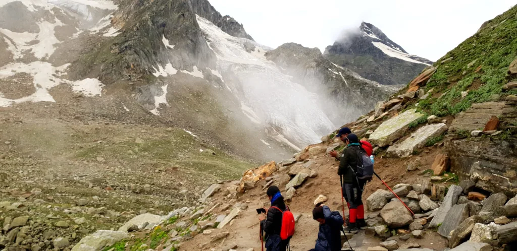 20180718_090613 hampta pass trek view from the peak of the pass