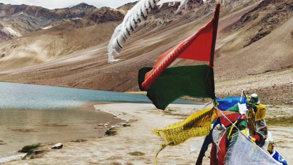 chander tall or moon lake in lahaul spiti himachal pradesh hampta pass trek