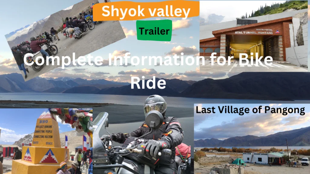 leh ladakh bike ride banner show casing atal tunnel shyok valley pangong lake