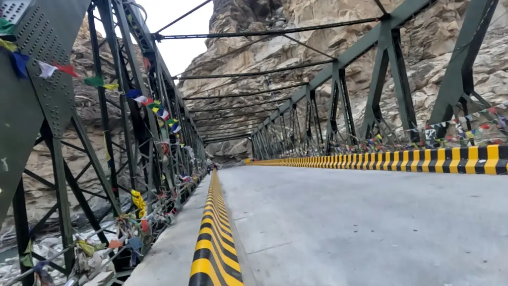 khab bridge on sangam of satluj and spiti river in spiti