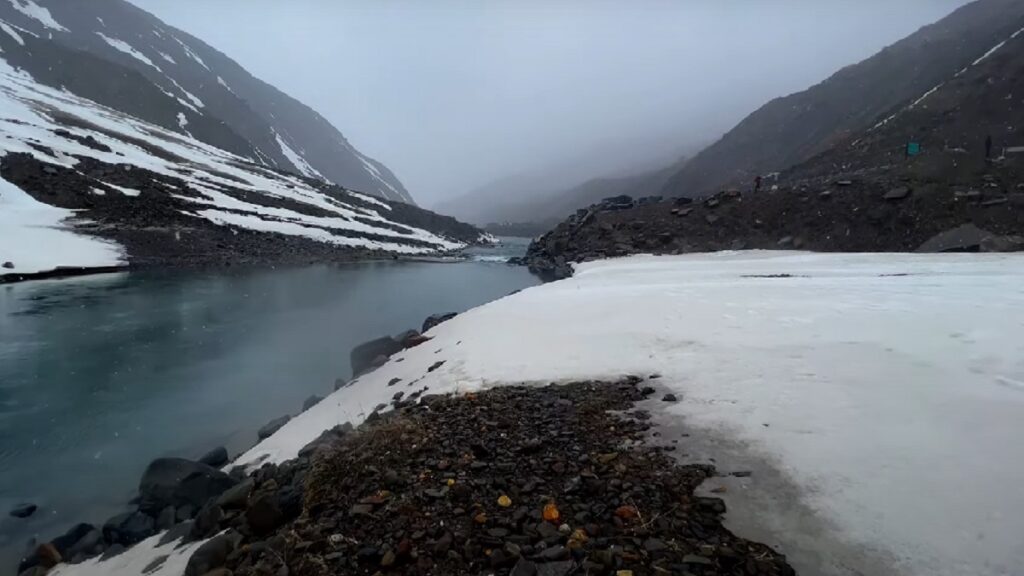 snow covered bhaga river in sissu village Places To Visit Near Manali