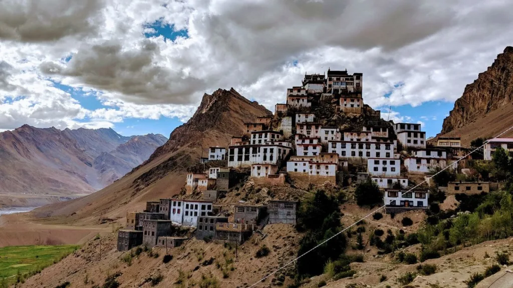 view of key monastery in summers one of the largest monastery in spiti valley