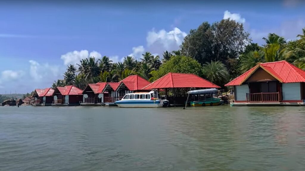 boat house on sea beach in poovar in kerala gods own country
