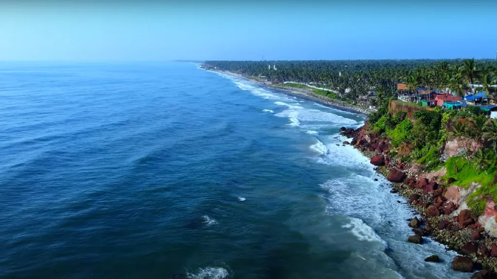 varkala beach with beautiful view in kerala