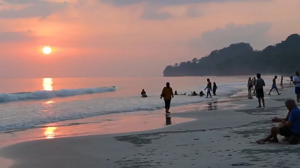 sunset on sea beach of Andaman Nicobar island