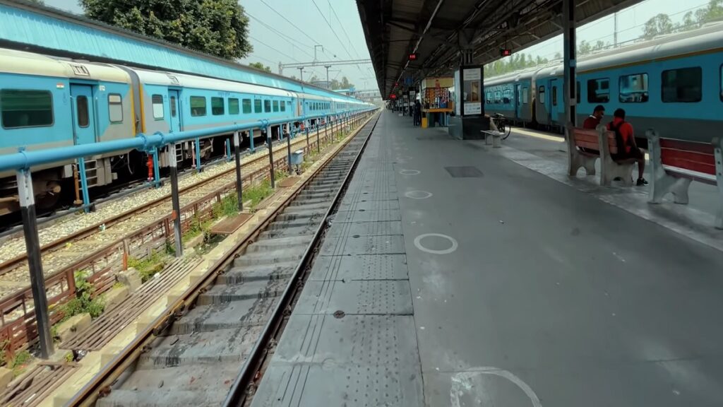 chandigarh railway station train standing on a platform