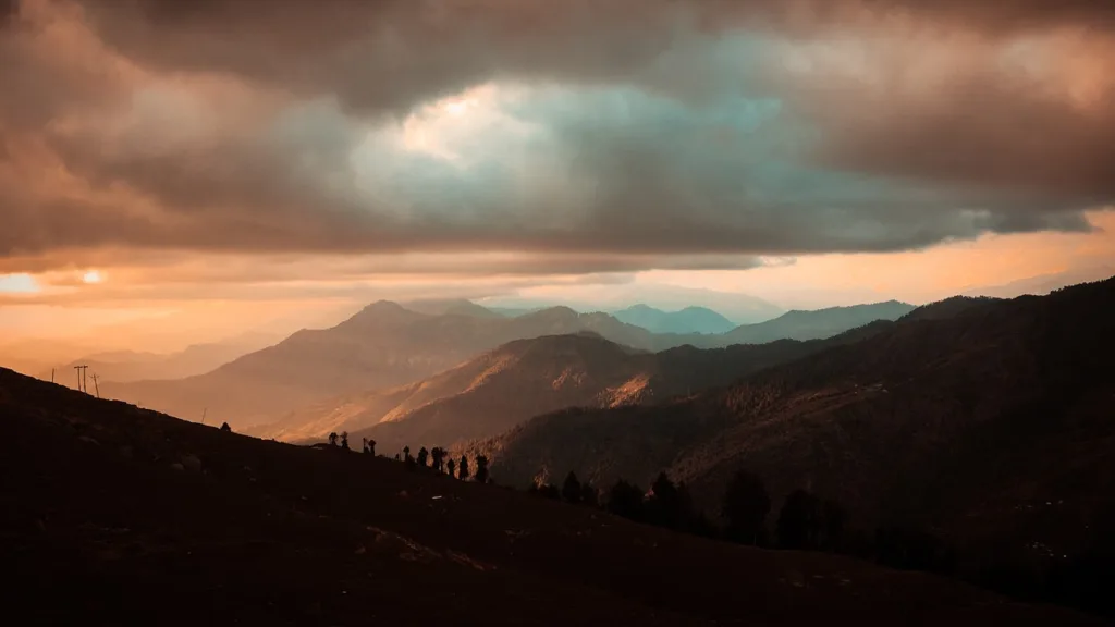 view of mountains in himachal pradesh