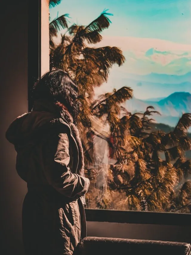 model, girl near window, view-himachal pradesh
