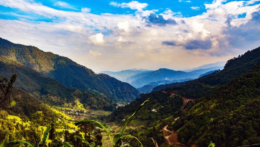 Uttarakhand Tourism Valley, Mountains, blue sky, Uttarakhand