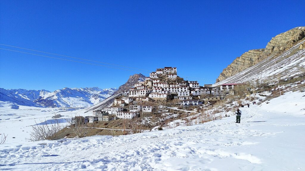 kaza in winters, key monastery in winters, snow fall in kaza